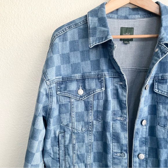 wild fable Jackets & Blazers - Wild Fable Checkered Print Denim Jacket Size M